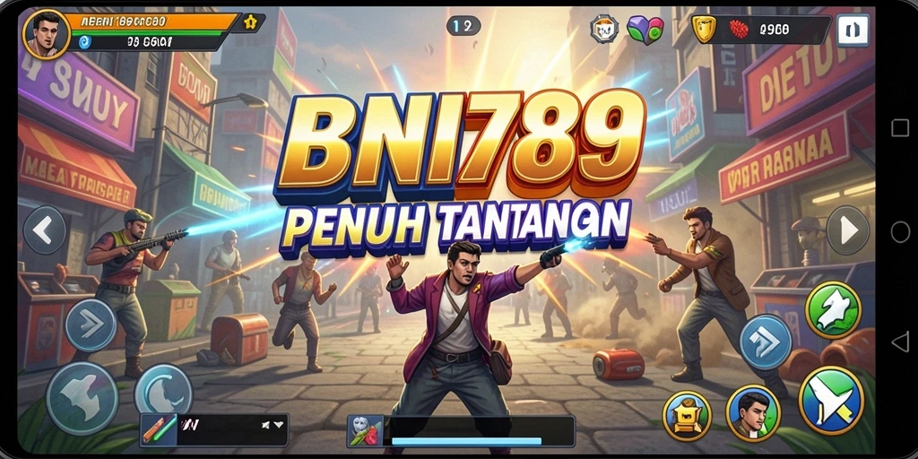 Tangkapan layar dari BNI789 menampilkan aksi seru gameplay arcade.