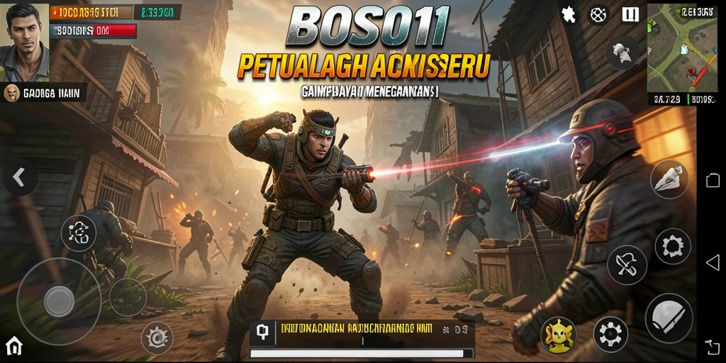 Tampilan menarik dari gameplay aksi BOS01 yang mendebarkan.