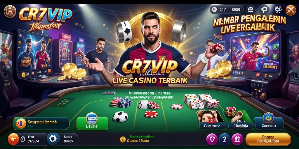 Screenshot utama CR7VIP menunjukkan dealer langsung bermain kasino.