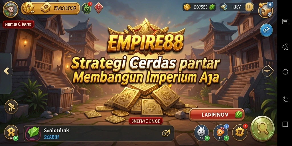 Tampilan gameplay <strong>EMPIRE88</strong> dengan strategi membangun kerajaan.