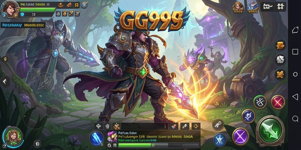 Screenshot utama GG999 menampilkan aksi seru dalam gameplay MMORPG.