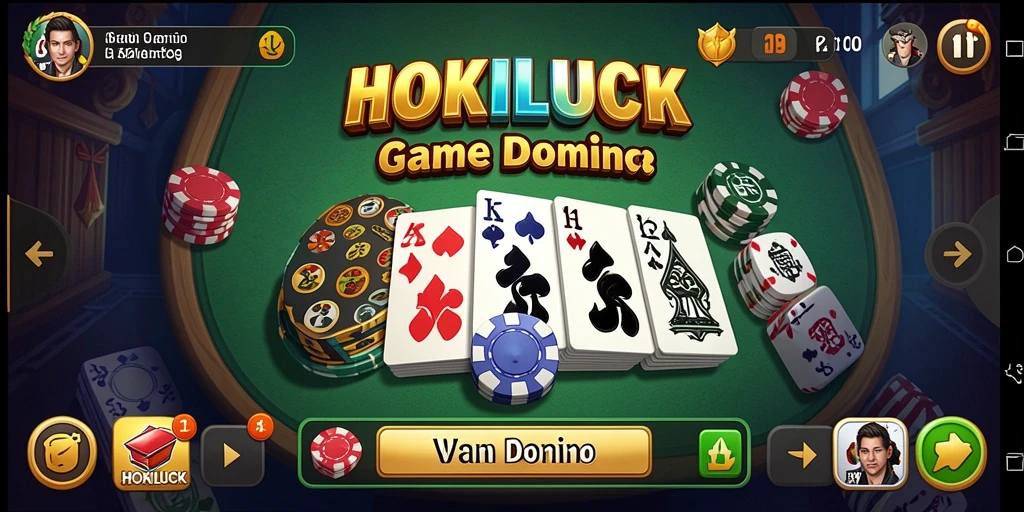 Tampilan gameplay menarik HOKILUCK dengan domino yang dimainkan.