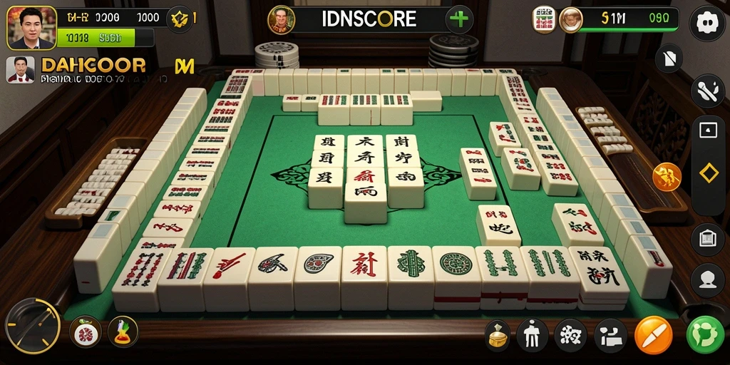 Screenshot gameplay <strong>IDNSCORE</strong> yang menampilkan keseruan permainan Mahjong.