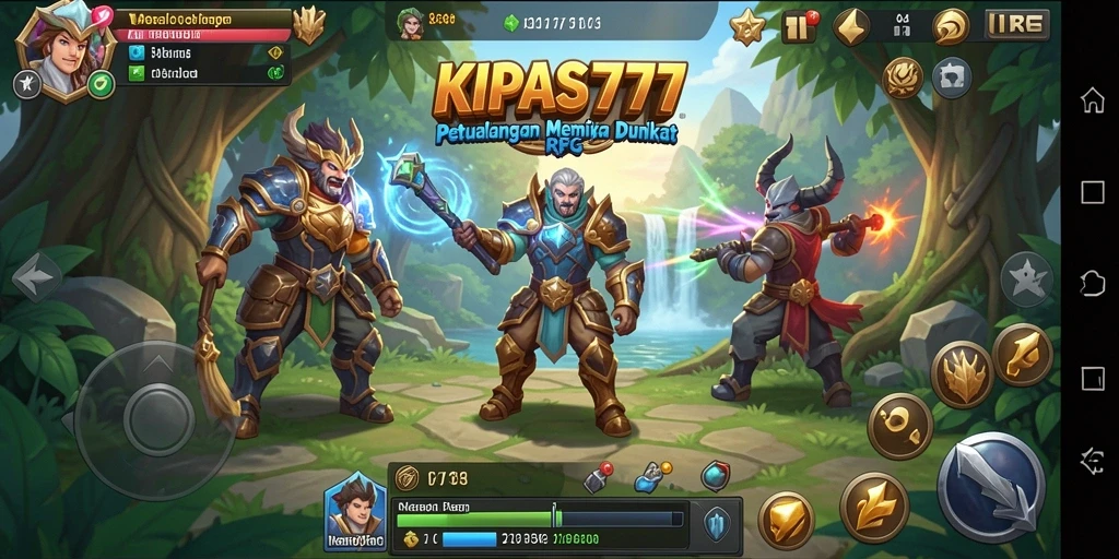 Screenshot KIPAS777 menampilkan aksi pertarungan epik dan dunia yang luas.