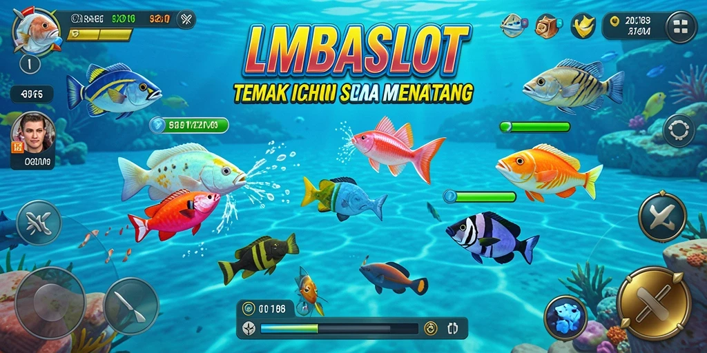 Gameplay seru menembak ikan di LMBASLOT dengan grafis menarik.