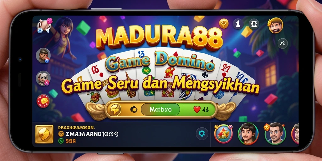Tampilan gameplay seru dalam MADURA88 yang menampilkan domino.