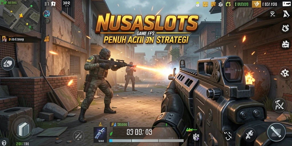 Tampilan gameplay FPS yang mendebarkan dalam NUSASLOTS.