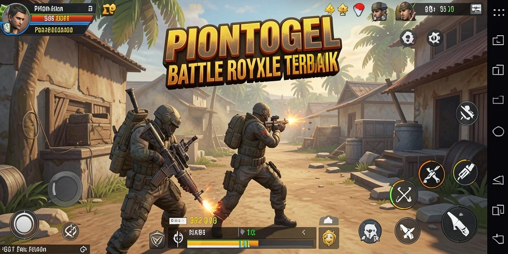 Gameplay PIONTOGEL yang intens dalam pertempuran Battle Royale.