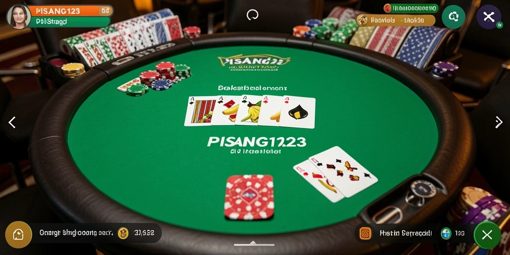Tampilan gameplay PISANG123 yang seru dalam permainan Poker.