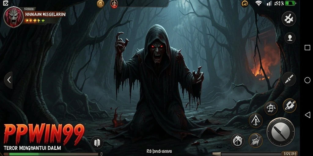 Screenshot gameplay PPWIN99 menampilkan suasana Horror yang mencekam.