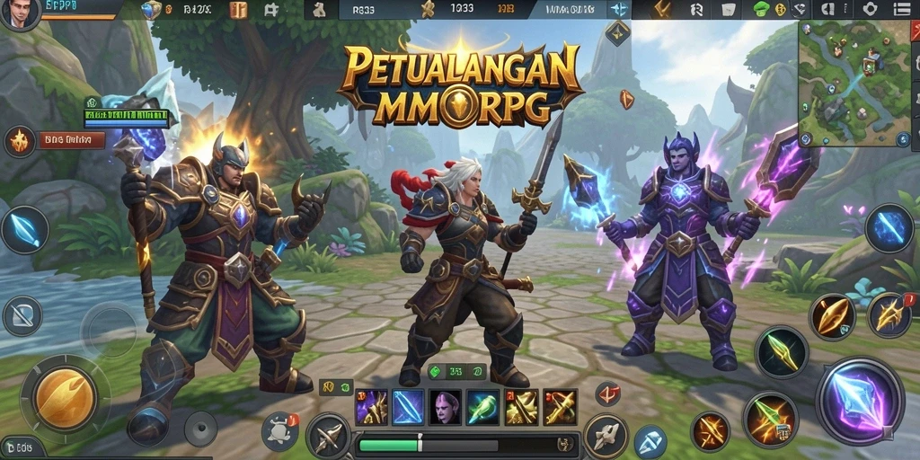 Tampilan gameplay RR33 yang memukau di dunia MMORPG yang luas.