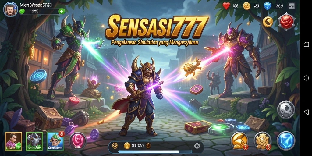 Screenshot gameplay SENSASI777 menunjukkan interaksi realistik dalam simulasi.