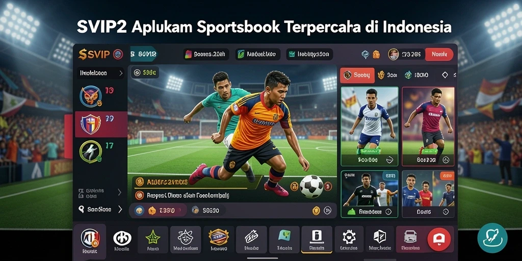Tampilan gameplay dari aplikasi Sportsbook SVIP2 yang menyajikan taruhan olahraga.