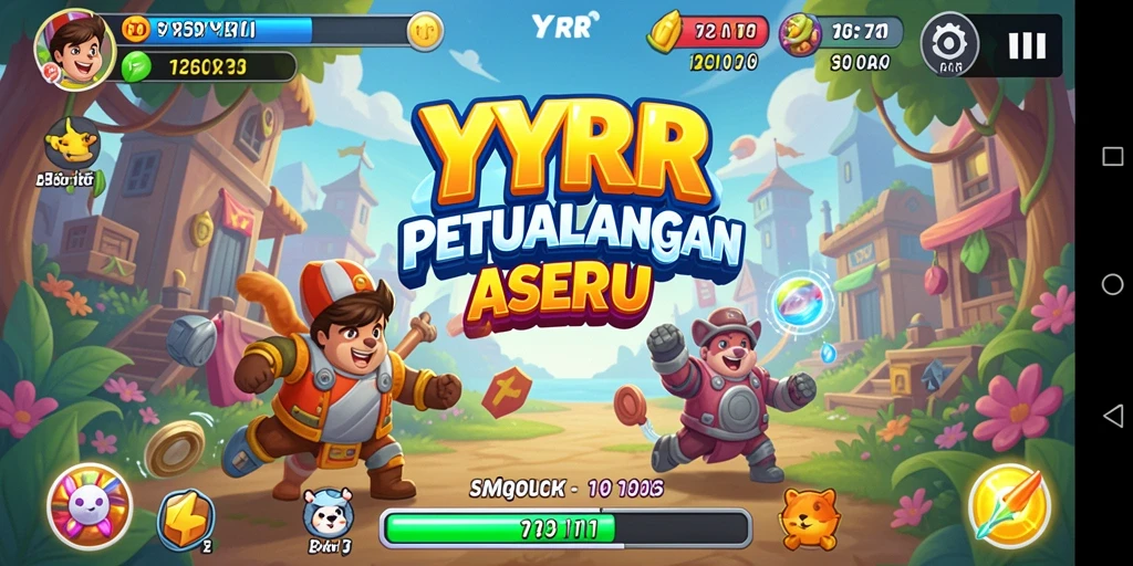 Tampilan gameplay YYRR yang penuh warna dan seru.